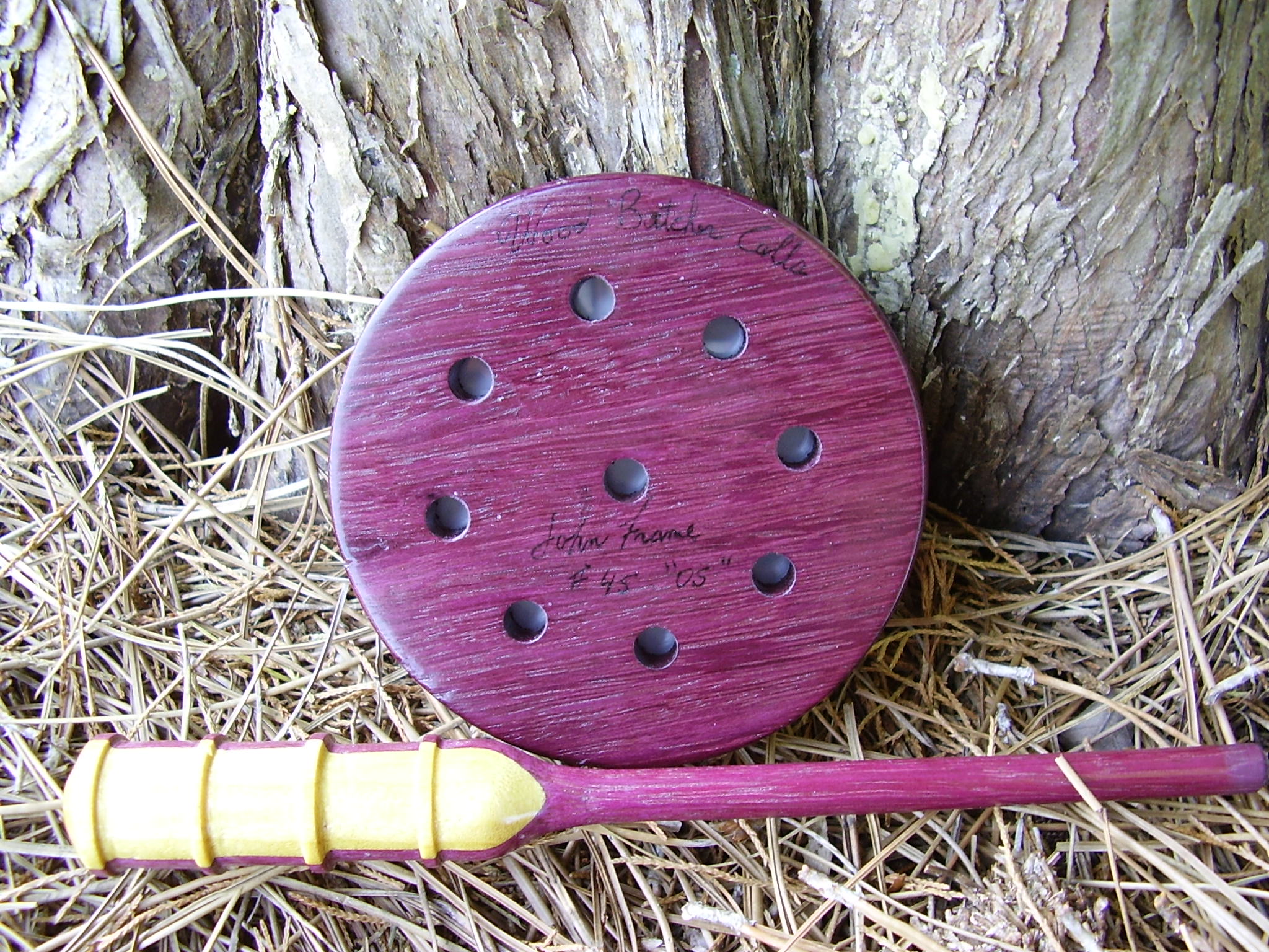 Custom purpleheart on cherry in cherry base turkey call by Westin turkey calls 